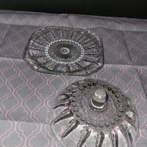 Crystal Clear Glass Serving Platter with Dome Lid
